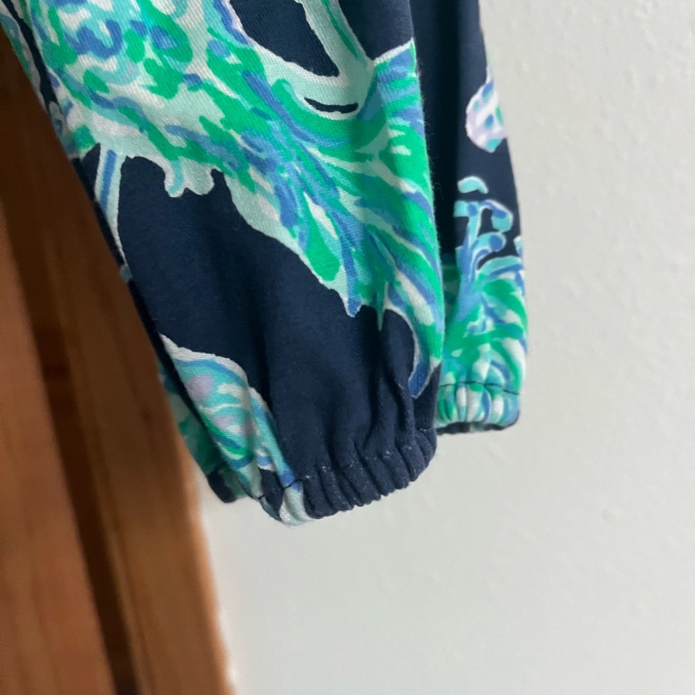 EUC Lilly Pulitzer Micole knit maxi dress Navy Sweet parakeet 12 - Picture 7 of 9